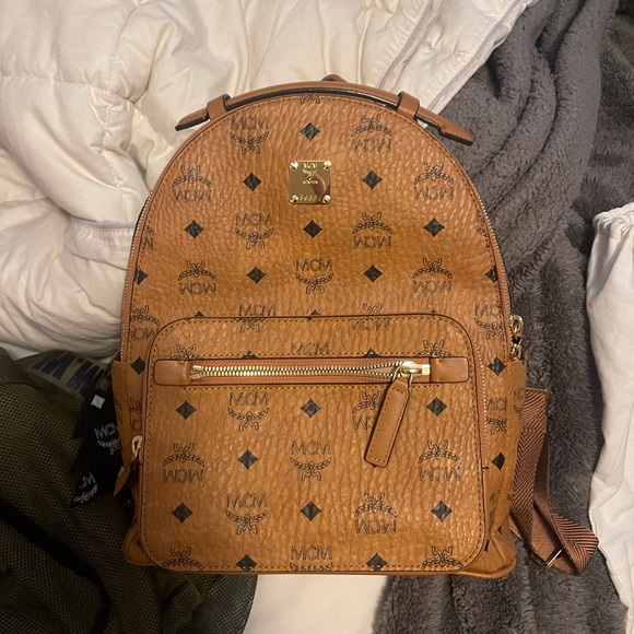 MCM Cognac Visetos Stark Backpack